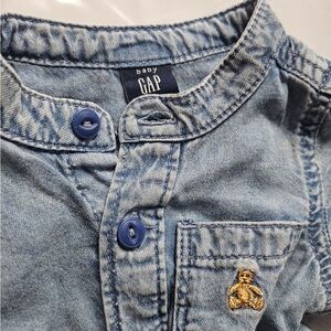 GAP Blue Denim Baby Bodysuit
